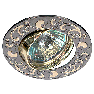 KL26 А GU/G Светильник ЭРА литой пов. лианы 1 MR16,12V, 50W черный металл/золото (100/1400)