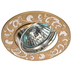 KL26 А PG/S Светильник ЭРА литой пов. лианы 1 MR16,12V, 50W перламутровое золото/серебро (100/140