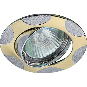 KL24 А SG/CH Светильник ЭРА литой пов. пятна MR16,12V, 50W сатин золото/хром (100/1400)