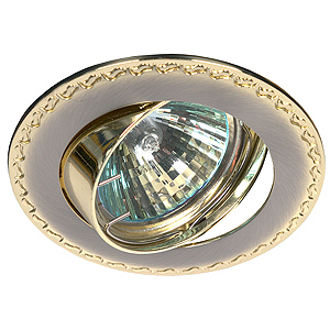 KL23 А SN/G Светильник ЭРА литой пов. контур с рисунком MR16,12V, 50W сатин хром/хром (100/1400)