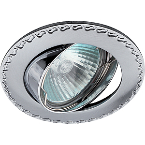 KL23 А SCH/CН Светильник ЭРА литой пов. контур с рисунком MR16,12V, 50W сатин хром/хром (100/1400