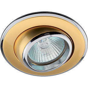 KL22 АT PG/CH Светильник ЭРА литой пов. объемный двойной контур MR16,12V, 50W перламутровое золот