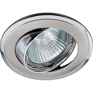 KL22 А SN/CH Светильник ЭРА литой пов. двойной контур MR16,12V, 50W сатин никель/хром (100/1400)