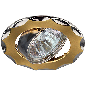 KL12A SG/N Светильник ЭРА литой пов. звезда MR16,12V, 50W сатин золото/никель (100/1400)