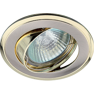 KL22 А SN/G Светильник ЭРА литой пов. двойной контур MR16,12V, 50W сатин никель/золото (100/1400)