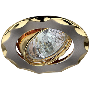 KL12A SN/G Светильник ЭРА литой пов. звезда MR16,12V, 50W сатин никель/золото (100/1400)