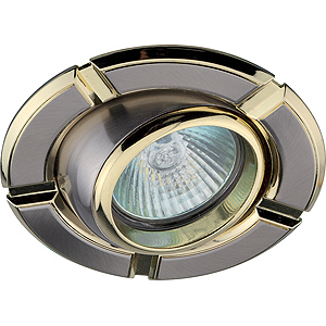 KL19 AT SN/G Светильник ЭРА литой пов. секторный MR16,12V, 50W сатин никель/золото (100/1400)