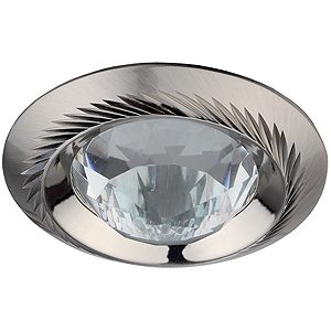 KL10 SN/N Светильник ЭРА литой гравировка по контуру + хрусталь MR16,12V, 50W сатин никель/никель