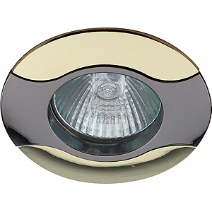 KL18 GU/G Светильник ЭРА литой волна MR16,12V, 50W черный металл/золото (100/1400)