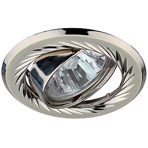 KL6A PS/N Светильник ЭРА литой пов. с гравировкой по кругу MR16,12V, 50W перламутровое серебро/никел