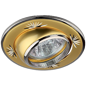 KL5AT PG/N Светильник ЭРА литой круг.пов. с гравировкой MR16,12V, 50W перламутровое золото/никель (1