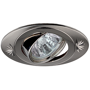 KL4A SN/N Светильник ЭРА литой овал пов. с гравировкой MR16,12V, 50W сатин никель/никель (100/1400)