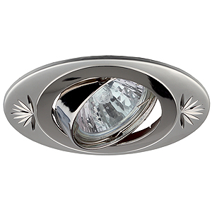 KL4A PS/N Светильник ЭРА литой овал пов. с гравировкой MR16,12V, 50W перламутровое серебро/никель (1