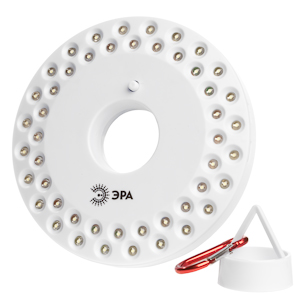 K48 Фонарь ЭРА Кемпинг 48xLED, 3xAA, карабин, бл (12/72/576)