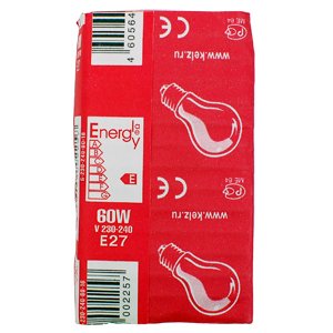 КАЛАШНИКОВО Б (А/М 55/56) 60Вт 230-240V Е27 лон, прозр. в цветной гофре (100/3200)