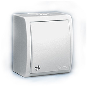 1594254-030 Simon Проход. выкл. с 3-х мест. с подсв. IP44, Бел (10)