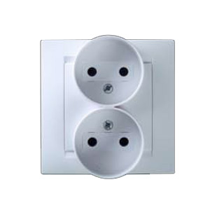 1590457-030 Simon 2-ная розетка без заземл. Белый (16)