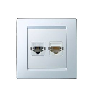 1590590-030 Simon Комп./тлфн. розетка RJ-11/RJ-45. Белый (20)