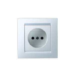 1590431-030 Simon Розетка без заземл. Белый (20/200)