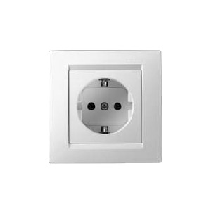 1590432-030 Simon Розетка с заземл. Белый (20/200)