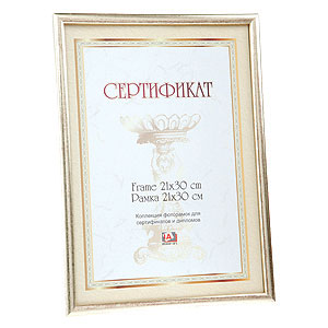  6009-8/В цв.серебро,certificate 21x30 (12/24/600)