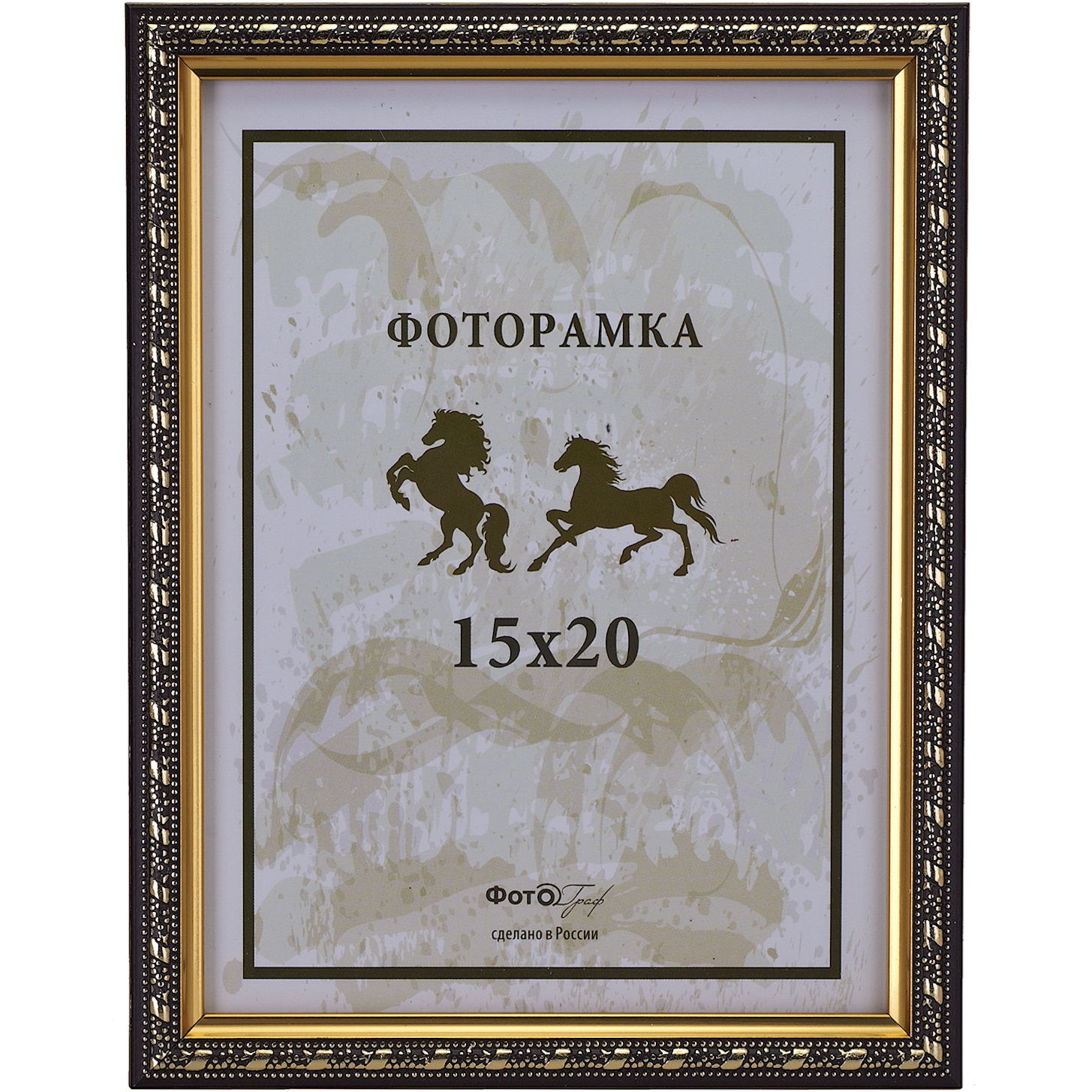 Interior 032G-6 15х20 пластик, золото с вязью