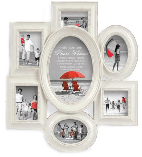 PI02296 Brighton I CREAM multi aps 7 opening photo frame  