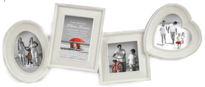 PI02297 Brighton II CREAM multi aps 4 opening photo frame  