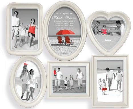 PI02299 Brighton IV CREAM multi aps 6 opening photo frame  