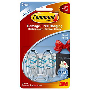 17092CLR Command Легкоуд. ПРОЗРАЧНЫЙ ДИЗАЙН КРЮЧОК Мал. 450 гр., 2 шт. (5)