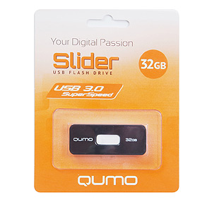 Флэш-диск QUMO 32 Gb Slider-01 USB 3.0 Black-White