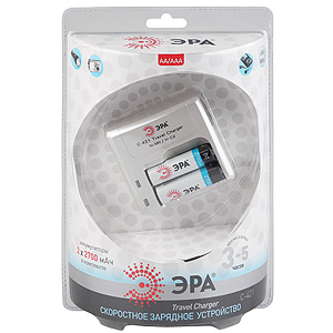 ЭРА C-421 Travel Charger + 2 ААx2100mAh Instant (20/40)