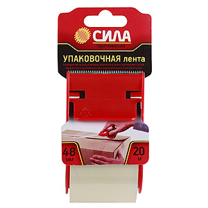 СИЛА Упаковочная клейкая лента 48мм*20м*50мкм с дисп. (позрачная) (24/72/2160)