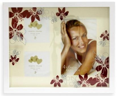 Фоторамка алюминиевая (16841) 10x15+8x8+8x8, red/6