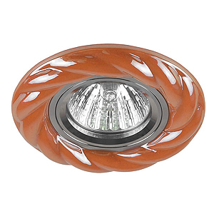 DK4 CH/СR Светильник ЭРА декор керамика «косичка» MR16, 12/220 V, хром/коралловый (5/50/1500)