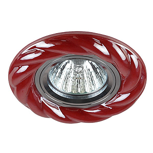 DK4 CH/R Светильник ЭРА декор керамика «косичка» MR16, 12/220 V, хром/красный (5/50)