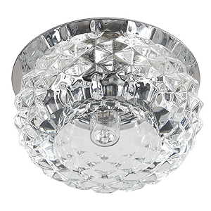 DK 56 CH/WH Светильник ЭРА декор хруст. плафон «ёжик» G9,220V, 40W, хром/прозрачный (3/30)