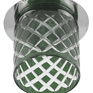 DK54 CH/GG Светильник ЭРА декор cтекл.стакан «ромб» G9,220V, 40W, хром/серо-зеленый (3/30)