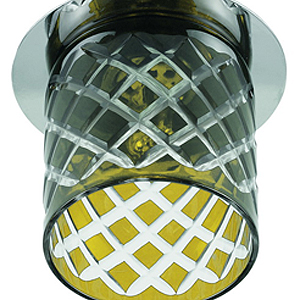 DK54 CH/TEA Светильник ЭРА декор cтекл.стакан «ромб» G9,220V, 40W, хром/чай (3/30)