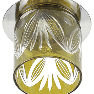 DK53 CH/TEA Светильник ЭРА декор cтекл.стакан «листья» G9,220V, 40W, хром/чай (3/30)