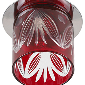 DK53 CH/R Светильник ЭРА декор cтекл.стакан «листья» G9,220V, 40W, хром/красный (3/30)