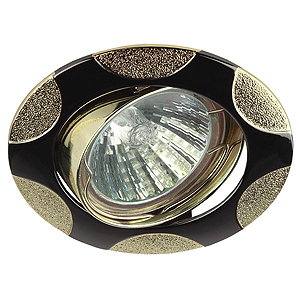KL24 A GU/G Светильник ЭРА литой пов. «пятна» MR16,12V, 50W черный металл/золото (10/100/1400)