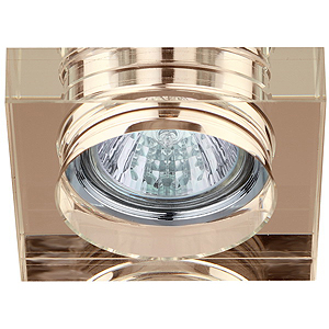 DK28 CH/TEA Светильник ЭРА декор квадрат «толстое стекло» MR16,12V, 50W, хром/чайный (30/1500)