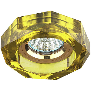 DK6 GD/YL Светильник ЭРА декор стекло объемный многогранник MR16,12V, 50W, GU5,3 хром/желт (30/1650)