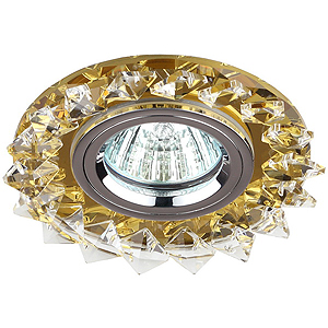 DK44 YL/WH/CH Светильник ЭРА декор «острые кристаллы» MR16,12V, 50W, желтый/прозрачный/хром (50/1750