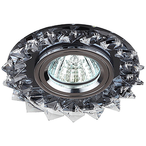 DK44 BK/WH/CH Светильник ЭРА декор «острые кристаллы» MR16,12V, 50W, черный/прозрачный/хром (50/1750