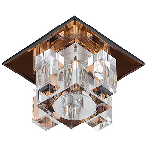 DK2 BR/WH Светильник ЭРА декор &amp;amp;quot;хрустальнй куб с вертик столб.&amp;amp;quot; G9,220V, 40W, коричневый/прозрачный