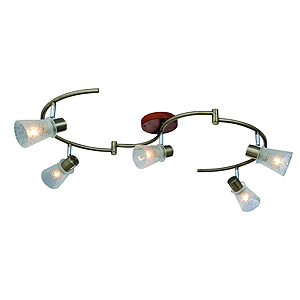 Светильник Rivoli Satiro-wave-C-5xE14-40W-Antique brass