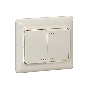 782133 Legrand Двухклавишный выключатель с подсветкой 10AX Сл. Кость KPT (5/50)