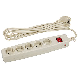  Сет.фильтр ЭРА (сл. кость) с заземл, 3x1мм2, со шт, с выкл, 5гн, 2м, кор (20/360)